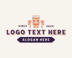 Samoan - Tropical Tiki Statue logo design