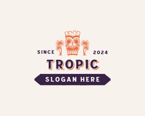 Tropical Tiki Statue logo design