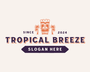 Tropical Tiki Statue logo design