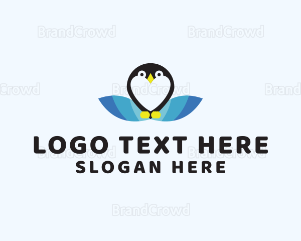 Penguin Heart Animal Logo