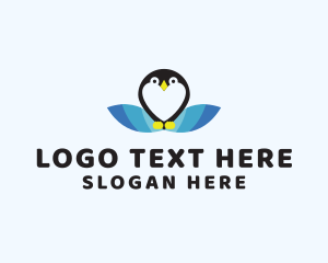 Environmental - Penguin Heart Animal logo design