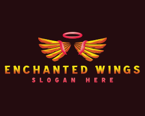 Angel Halo Wings logo design