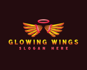 Angel Halo Wings logo design