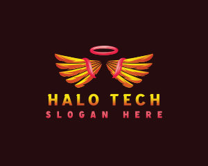 Angel Halo Wings logo design