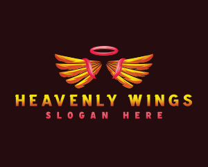 Angel Halo Wings logo design