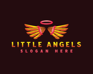 Angel Halo Wings logo design