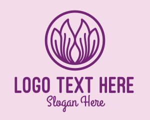 Therapy - Violet Flower Petals logo design