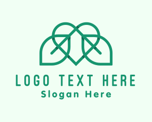 Green - Herbal Leaf Heart logo design