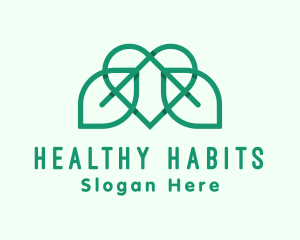 Herbal Leaf Heart logo design