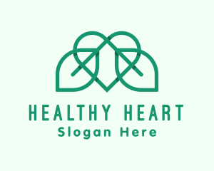 Herbal Leaf Heart logo design