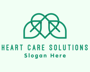 Herbal Leaf Heart logo design