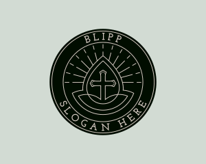 Church Worship Crucifix logo design