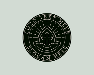 School - Church Worship Crucifix logo design