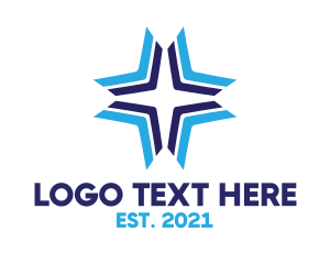 Orientation - Blue Arrow Star logo design