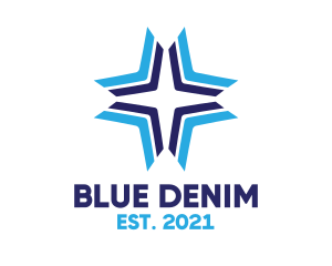 Blue Arrow Star logo design