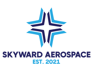 Aerospace - Blue Arrow Star logo design