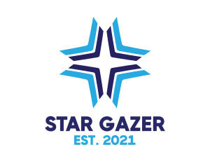 Blue Arrow Star logo design