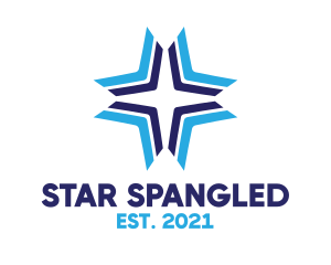 Blue Arrow Star logo design