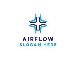 Blue Arrow Star logo design