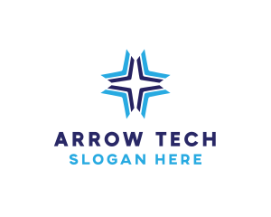 Blue Arrow Star logo design