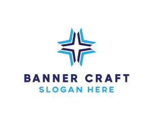 Blue Arrow Star logo design