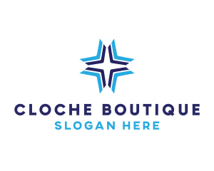 Blue Arrow Star logo design