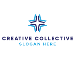 Blue Arrow Star logo design