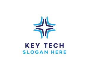 Blue Arrow Star logo design