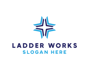 Blue Arrow Star logo design