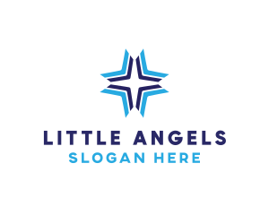 Blue Arrow Star logo design