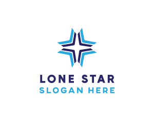 Blue Arrow Star logo design