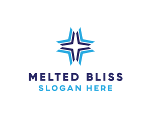 Blue Arrow Star logo design