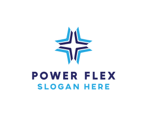 Blue Arrow Star logo design