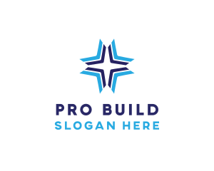 Blue Arrow Star logo design