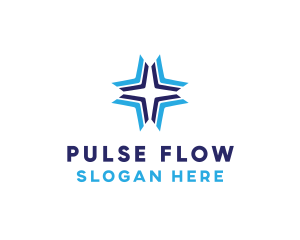 Blue Arrow Star logo design