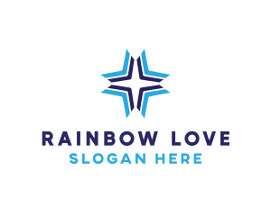 Blue Arrow Star logo design