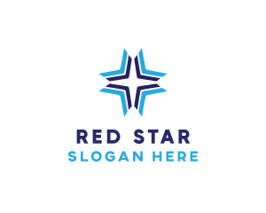 Blue Arrow Star logo design