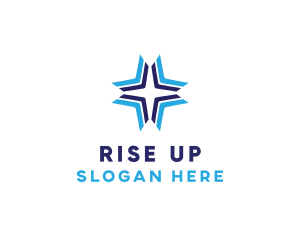 Blue Arrow Star logo design