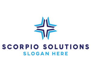 Blue Arrow Star logo design