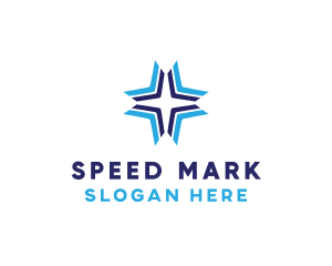 Blue Arrow Star logo design