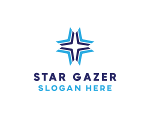 Blue Arrow Star logo design