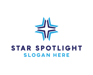 Blue Arrow Star logo design