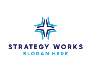 Blue Arrow Star logo design