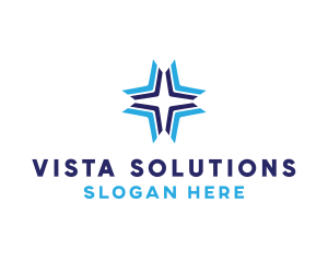 Blue Arrow Star logo design