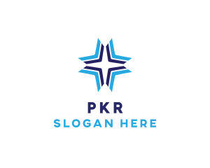 Blue Arrow Star logo design