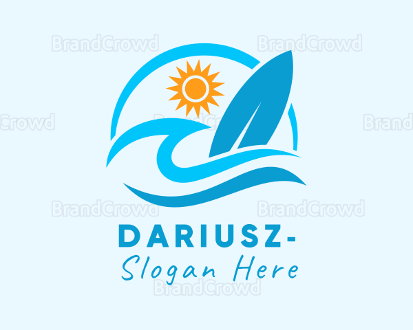 Summer Vacation Surfing Logo