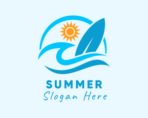 Summer Vacation Surfing logo design