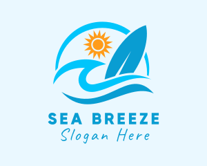 Summer Vacation Surfing logo design