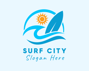 Summer Vacation Surfing logo design