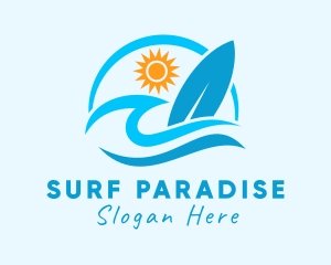 Summer Vacation Surfing logo design